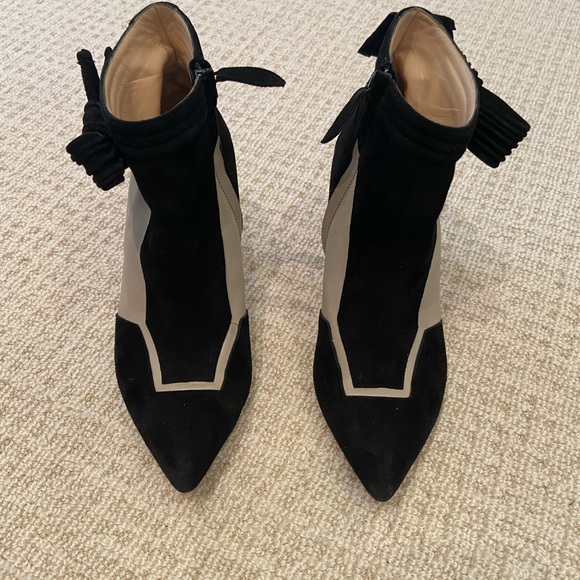 Jour black/white suede/leather bootie, size 36.5 - Picture 2 of 6